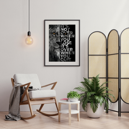 Motivational Lion B & W | Wall Art Design