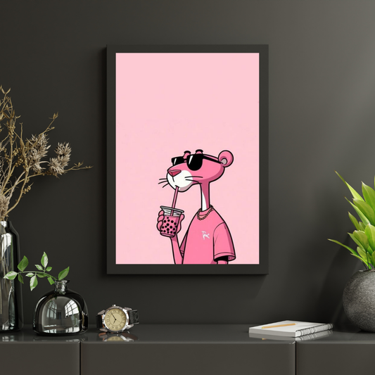 Cool Pink Panther Wall Decor | Chic Art Wall Frame