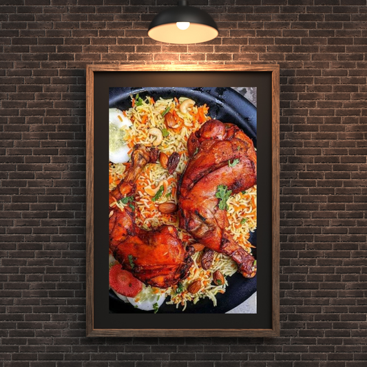 Mouthwatering Chicken Biryani Wall Frame | Aesthetic Wall Art for Restaurant