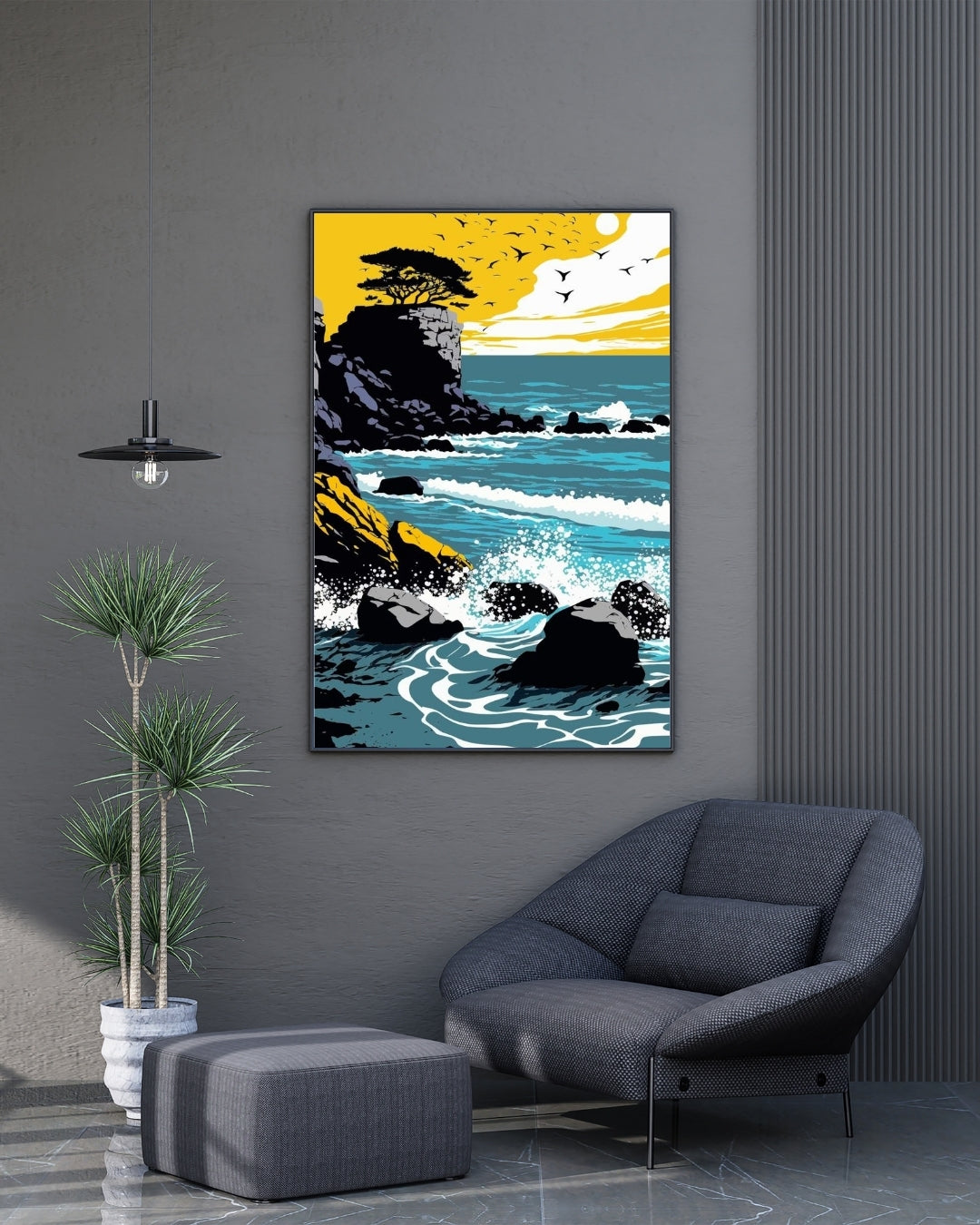 Sunset across river | Wall Art Canvas print