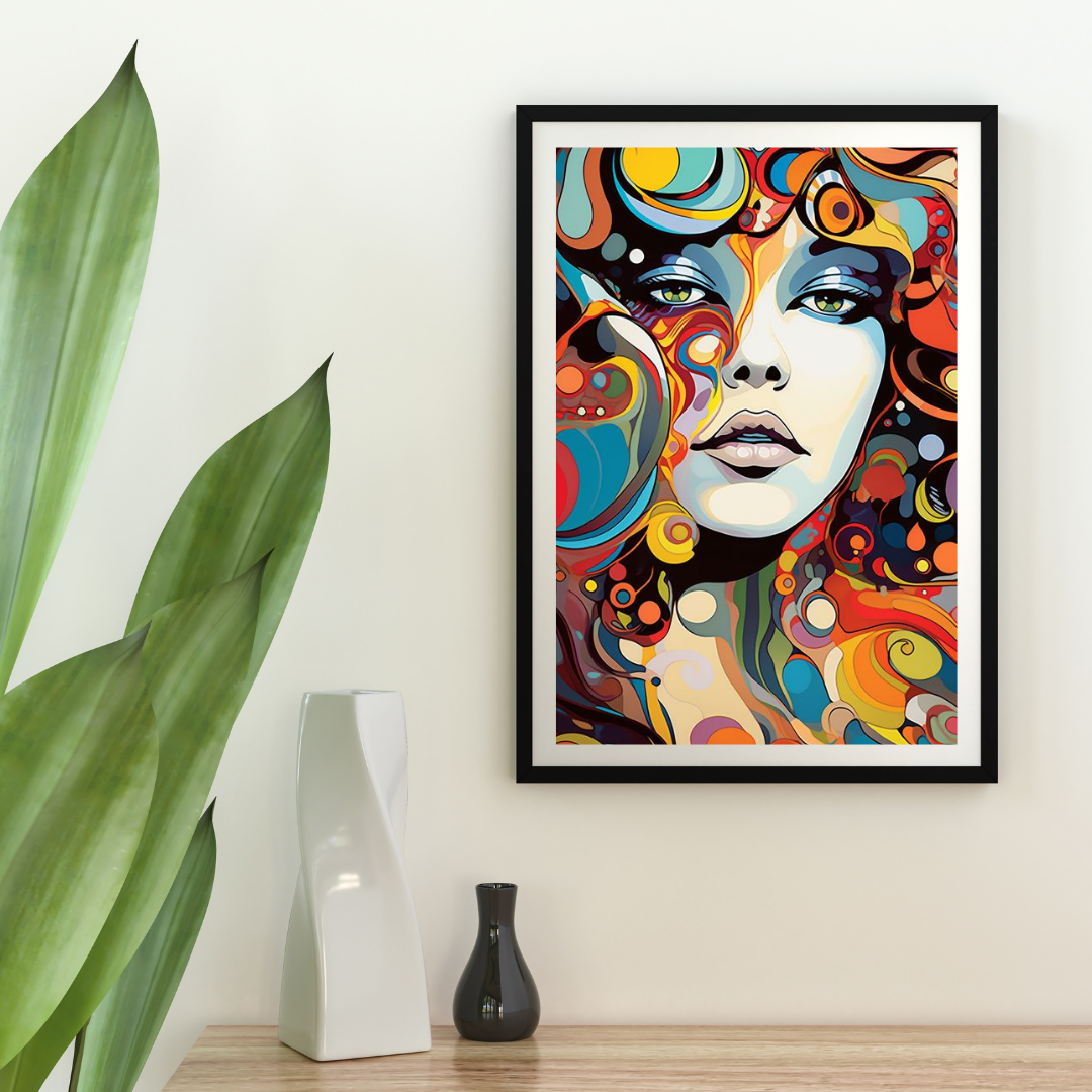 Woman Colorful Abstract Art | Wall Art Design