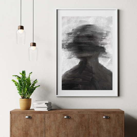 Black and White Human Painting | Wall Art Design