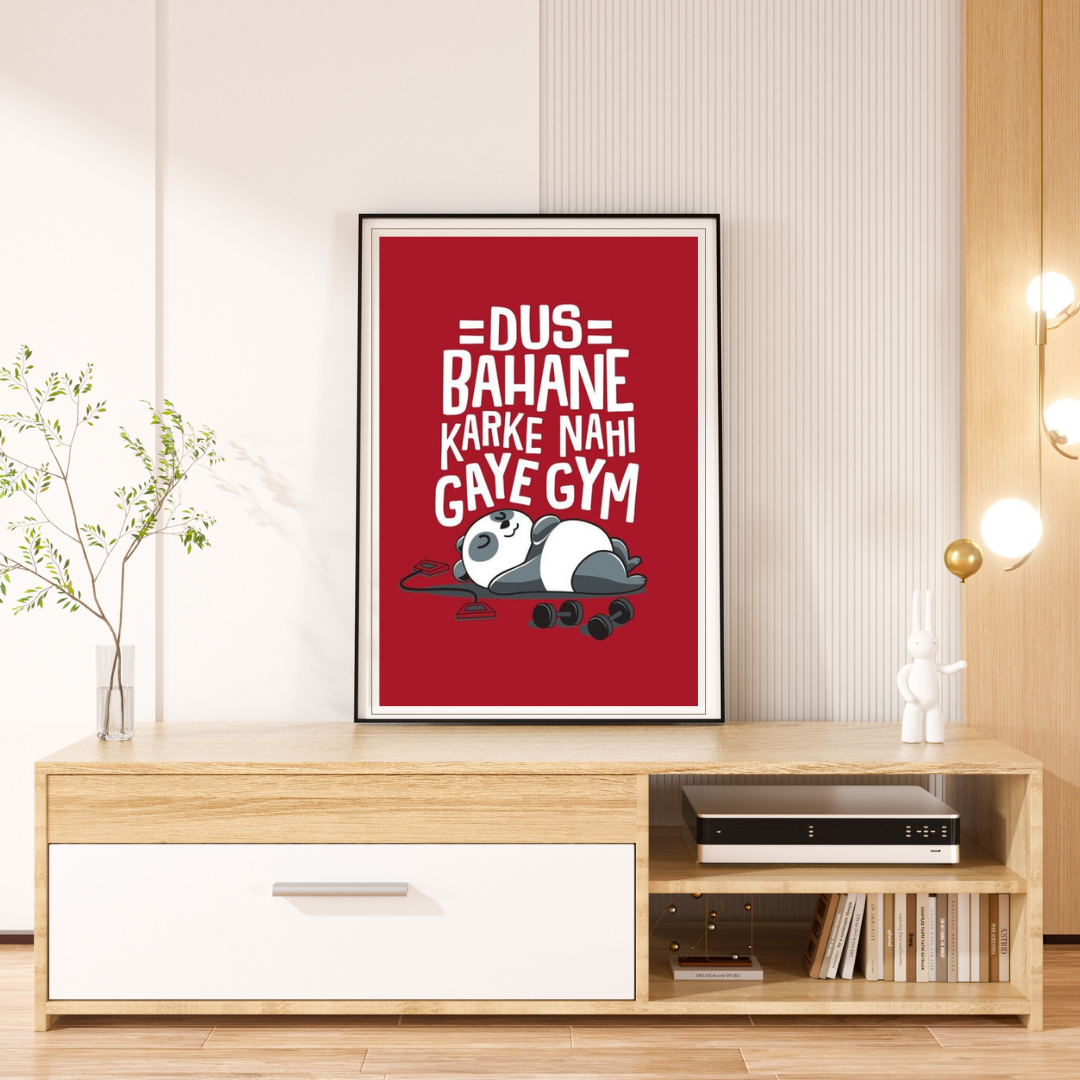 Funny Wall Frame Poster for Gym Slackers | Workout Motivation Poster | Gift Item