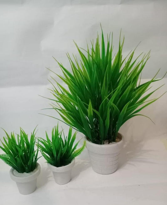 3 Pieces Synthetic Artificial Plant pots-Decor Art