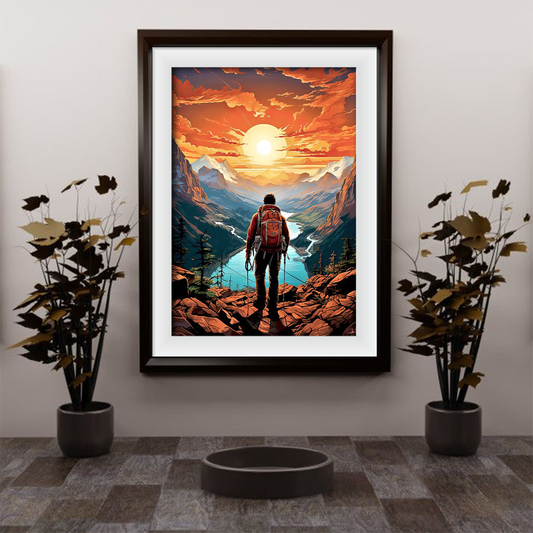 Boy Walking In Day light Aesthetic Art | Nature Wall Art